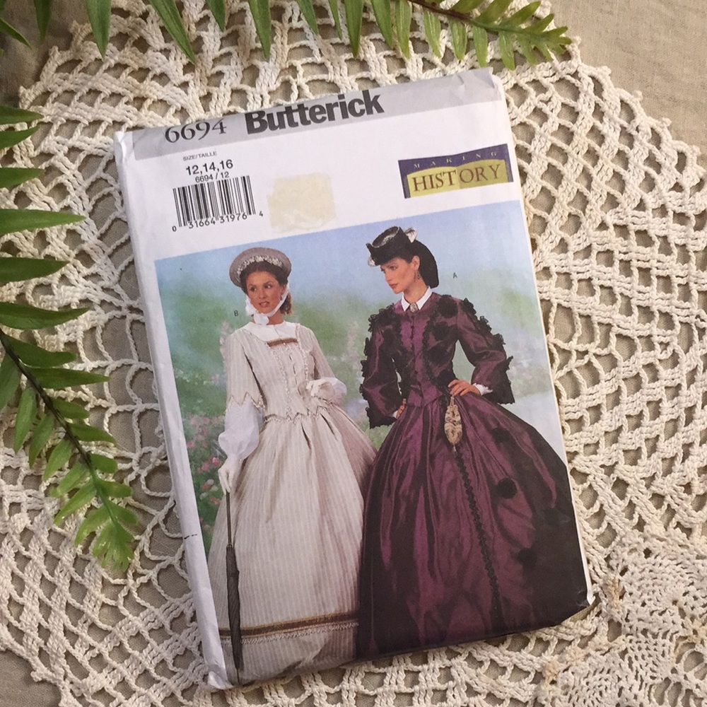 Vintage Victorian Era Style Costume Dress Pattern Butterick New